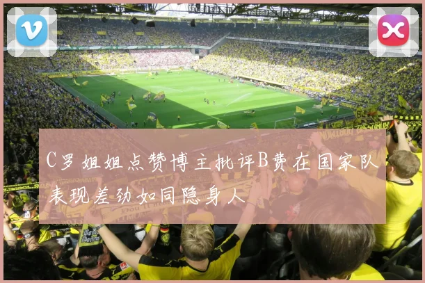 C罗姐姐点赞博主批评B费在国家队表现差劲如同隐身人